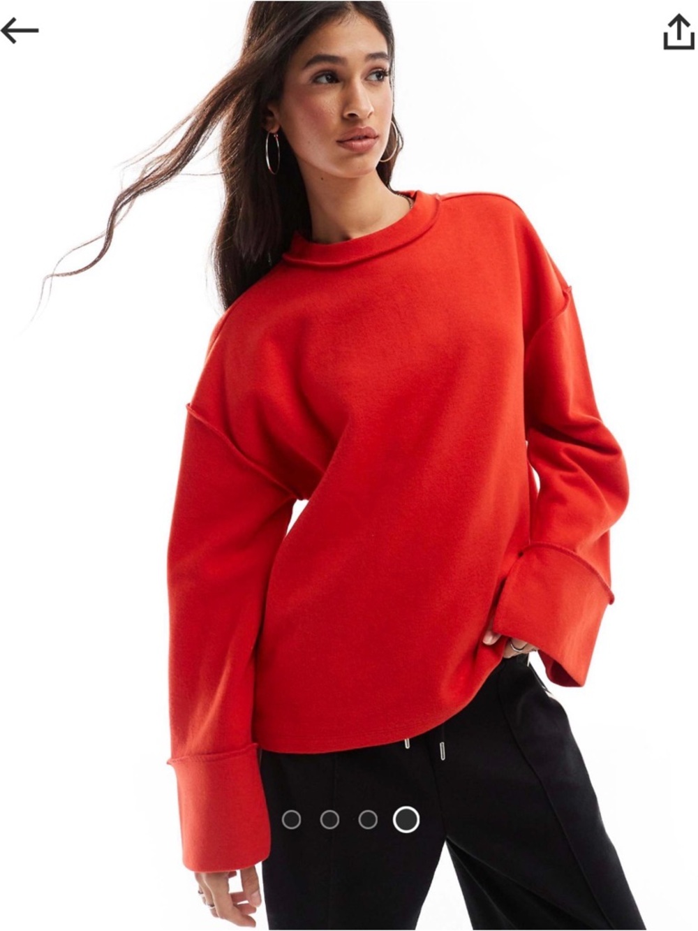 ASOS Bright Red Oversized Crewneck Sweatshirt